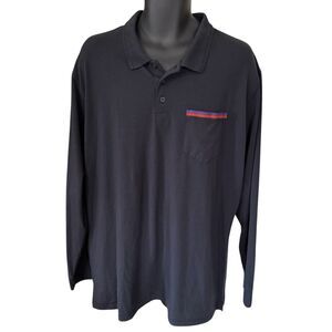 G/FORE Luxe Golf Long Sleeve Polo Shirt Onyx/Black Size Men's Size XL